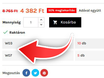 Raktárkód szállítási idő